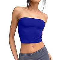 T Shirts for Women Backless Sleeveless Bandeau Tank Tops Off Shoulder Sexy Bustier Blouses, Clothes for Teen Girls