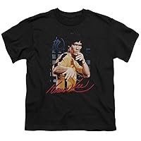 Bruce Lee Kids Size Yellow Jumpsuit Youth Black T-Shirt