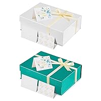 MESHA White Magnetic Gift Box & Forest Green Magnetic Gift Box