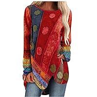Blouses for Women Dressy Fashion Long Sleeve Loose Western Shirts Vintage Tunic Tops to Wear with Leggings