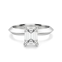 Neerja Jewels 2 CT Emerald Moissanite Engagement Rings 10K 14K 18K Solid Gold Moissanite Diamond Ring 925 Sterling Silver Solitaire Engagement Ring Wedding Ring