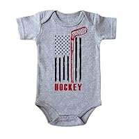 Hockey Onesie, USA FLAG HOCKEY, Sports, Ice Hockey, Unisex Bodysuit, Kids Baby Outfit, Olympics, Short Sleeve Romper
