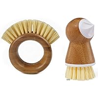 , The Ring Vegetable Brush and Tater Mate Potato Scrubber Set, Bamboo and Recycled Materials, eco-Friendly and Sustainable