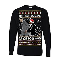 Will Slap Chris Award Show Keep Santa's Name Out Your Mouth Funny Ugly Christmas Mens Long Sleeves