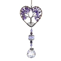 H&D HYALINE & DORA Sun Catcher Crystal Tree of Life Rainbow Maker Drops Hang for Window, Home Decor, Car Charms