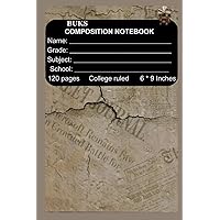 BUKS Composition Notebook: Vintage themed A5 college lined Journal, 6