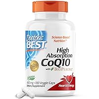 Doctor's Best High Absorption CoQ10 with BioPerine, Heart Health & Energy Production, Naturally Fermented, Non-GMO, Gluten Free, Vegan, 400 mg, 180 Veggie Caps