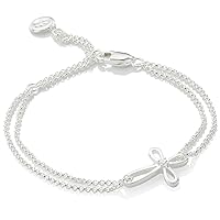Sterling Silver Rounded Cherish Diamond Cross Bracelet for Girls and Teens. Ideal for First Communion Gifts, Baptism, Gotcha Day, Quinceañera, Flower Girl and Bridesmaid Gifts