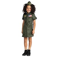 Dress Up America Fighter Pilot Costume for Girls - Air Force Fighter Pilot Dress - Top Gun Dress Up Suit for Girls