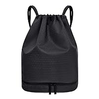 Drawstring Bags Drawstring Swimming Backpack Dry Wet Separated Sport Bag Waterproof Gym Rucksack (Color : Dark Grey, Size : 44x20cm)