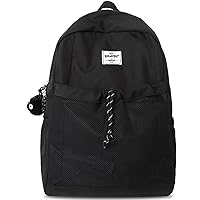 Fashion Backpack with Cute Accessory Casual Bookbags with Pendant Lightweight Sports Travel Daypacks (Black)