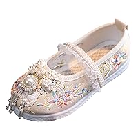 Rose Shoes Size 4 New Girls Handmade Shoes Children Embroidered Shoes Shoes Baby Antique Costume Baby Flip Flops