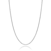 Italian 925 Sterling Silver Solid 2mm Round Box Chain Necklace for Women Men, Made in Italy