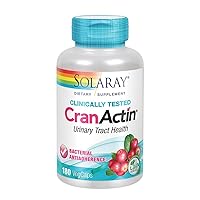 Solaray CranActin Cranberry Extract 400mg, Concentrated Cranberry Supplement for Urinary Tract Health & Bladder Support, With Vitamin C for Immune Support, Vegan & USA Strong,180 Servings, 180 VegCaps