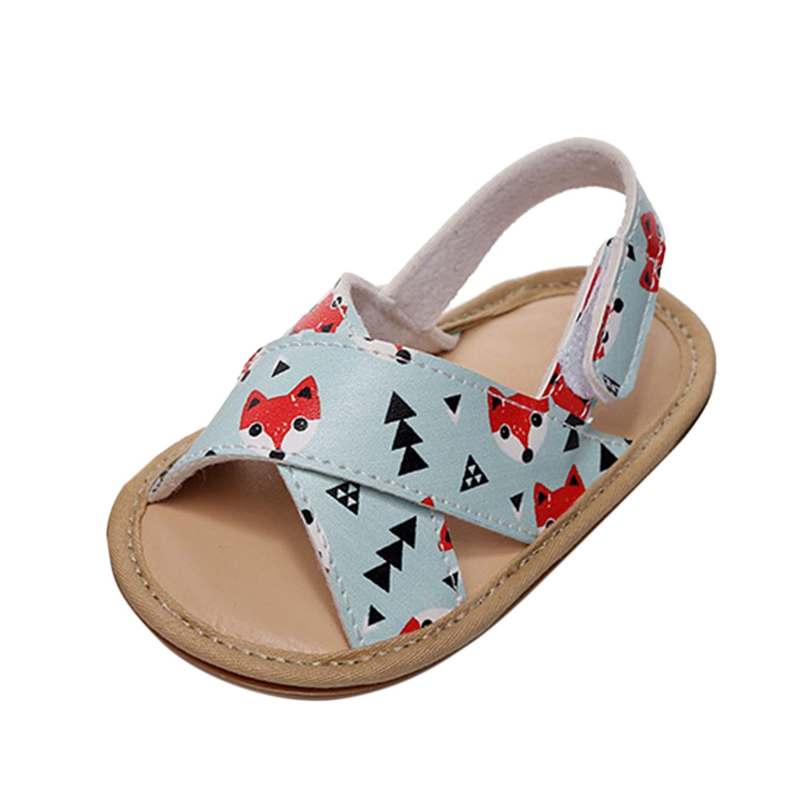 TODOZO Infant Boys Girls Open Toe Cartoon Printed Shoes First Walkers Shoes Summer Toddler Flat Sandals Mesh Play Sandals