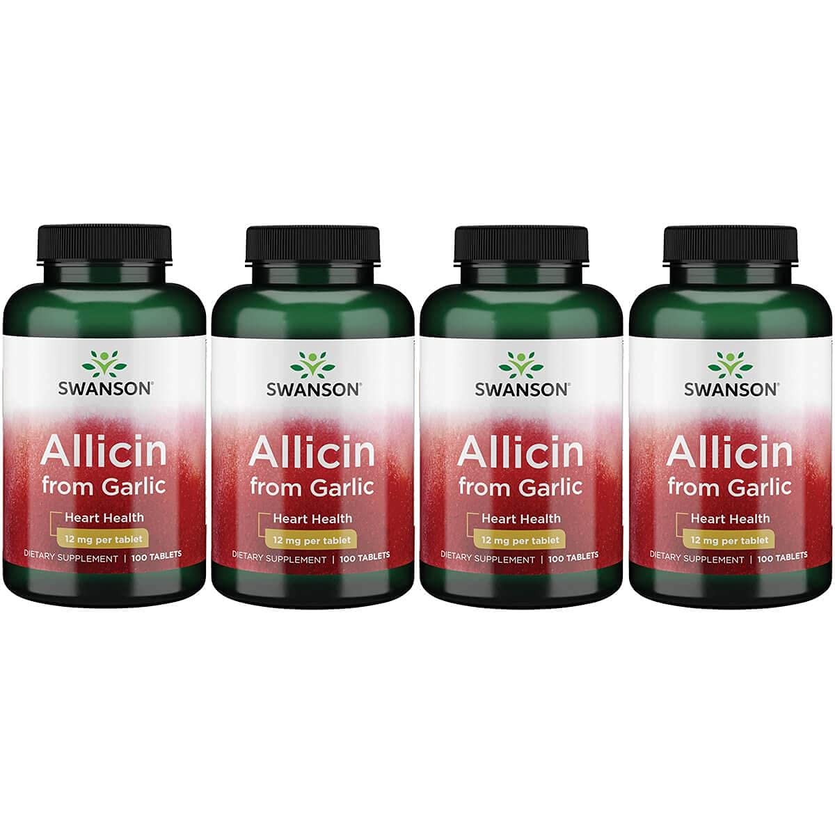 Swanson Allicin from Garlic 12 mg 100 Tabs 4 Pack
