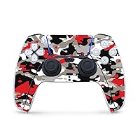 MightySkins Gaming Skin for PS5 / Playstation 5 Controller - Red Camo | Protective Viny wrap | Easy to Apply and Change Style | Made in The USA