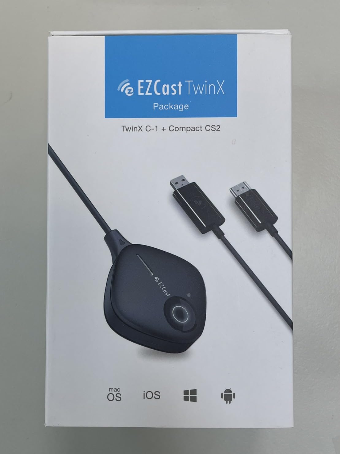 EZCast Wireless Display USB-C DisplayPort Transmitter and HDMI Receiver Kit (TwinX Package USB-C Transmitter and HDMI Receiver)