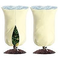 2Packs Plant Covers Freeze Protection, 2.81oz/yd² Plant Covers for Winter, Plant Cover Frost Protection for Plants Warm Plant Frost Cloth Frost Blankets with Zipper Drawstrings, 47x72in