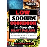 LOW SODIUM COOKBOOK FOR CONGESTIVE HEART FAILURE : The Ultimate Guide to Easy and Delicious Low Salt Recipes to Improve Heart Health and Manage High Blood Pressure LOW SODIUM COOKBOOK FOR CONGESTIVE HEART FAILURE : The Ultimate Guide to Easy and Delicious Low Salt Recipes to Improve Heart Health and Manage High Blood Pressure Kindle Paperback