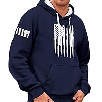 USA Sweatshirt Hoodie For Men American Flag Patriotic Long Sleeve Graphic Drawstring Hooded Pullover Sweatshirts