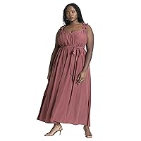 ELOQUII Women's Plus Size Ruffle Strap Maxi Dress