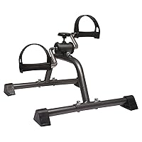 Mini Foldable Pedal Exerciser, Portable Indoor Exercise Bike, Arm and Leg Cardio Trainer with Two Pedals Adjustable Resistance