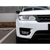 Black ABS Front Light Lamp Strips Cover Trim For Land Rover Range Rover Sport 2014-2017