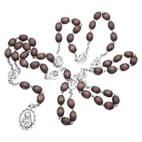 Catholic Rosary Necklace Beads Holy Mother Hanging Pendant Charm Rosary Necklace for Men Catholic