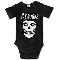 Unisex Misfits Band Logo Baby Onesie Short Sleeve Black