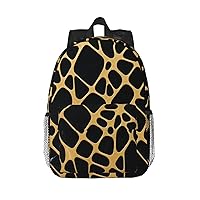 Gold And Black Marble Backpack Lightweight Casual Backpack Double Shoulder Bag Travel Daypack With Laptop Compartmen