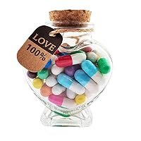 Capsule Message in a Bottle - 50pcs Cute Capsule Pills Gift for Girlfriend Boyfriend Women Wife Husband, Love Pills Letter for Birthday Christmas Anniversary Valentine Day Mothers Day Gift