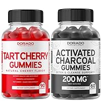 DORADO NUTRITION Tart Cherry Gummies with Celery Seed Extract (90 Gummies) and Activated Charcoal Gummies for Detox