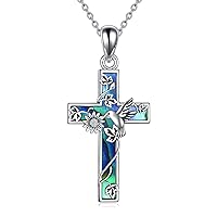 YFN Cross Necklace Sterling Silver Cross Pendant Religious Jewellery Gifts for Women Men Girls Boys