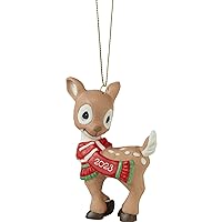 Precious Moments Ornament | Oh Deer Christmas Is Here! 2023 | Dated Animal Bisque Porcelain Ornament | Holiday Decorations & Gifts | Hand-Painted