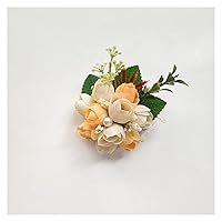 XNXH824 1pc Wrist Corsage Bridesmaids Bracelet Fleur Wedding Accessories Silk Roses Hand Flowers Sister Girl Party Prom Marriage Decoration Wedding (Color : Ivory)