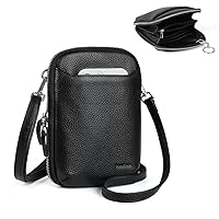 befen Genuine Leather Crossbody Cell Phone Purse for Women, Women's Small Zip Around Crossbody Wallet Bags
