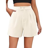 onlypuff Women Casual Bemuda Shorts High WAIS Wide Leg Cargo Shorts with Side Pockets