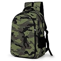 Army Green Camouflage Travel Laptop Backpack Lightweight 16.5 Inch Computer Bag Shoulder Bag for Men Women