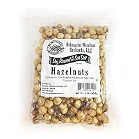 1 LB | Holmquist Hazelnuts Dry Roasted Hazelnuts | Sea Salt | Skins Mostly Removed | HEART HEALTHY | NON-GMO, GLUTEN FREE, KOSHER, RESEALABLE, KETO-FRIENDLY