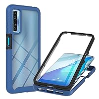 IVY TCL20S 3in1 Heavy Armor Rugged Case with Built-in Screen Protector for TCL 20S Case - Blue