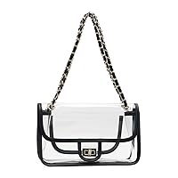 Clear Purses for Women Stadium Crossbody Clear Bag PVC Transparent Shoulder Bag for Concert Sports