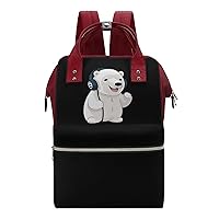 Polar Bear Diaper Bag for Women Large Capacity Daypack Waterproof Mommy Bag Travel Laptop Backpack