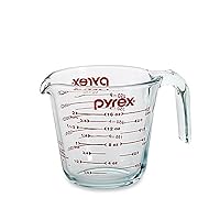 Pyrex Prepware 6001075 Measuring Cup, Red Graphics, Clear