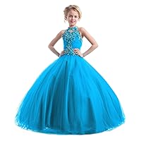 Little Girls Crystals Pageant Dresses Floor Length