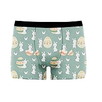 Mens Easter Novelty Boxer Briefs Breathable Underwear Fly Front Pouch Colorful Egg Print Boxershorts Undershorts