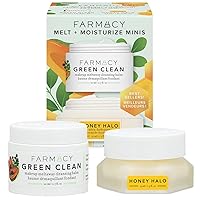 Melt + Moisturize Minis Duo - Green Clean Makeup Remover Cleansing Balm & Honey Halo Ceramide Face Moisturizer - The Perfect Makeup Removing & Moisturizing Skincare Routine