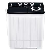 Portable washers 26lbs Compact Washing Machine and Spinner Twin Tub Washer and Dryers for Home Apartment Dorms,Black