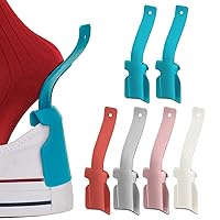 6 Pcs Lazy Shoe Helper Portable Sock Slider - Short Handled Shoe Horn - Shoe Lifting Helper Easy on Easy Off, Plastic Shoehorn for Men, Women