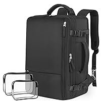 INC Travel Backpack For Women Men, Carry On Backpack Flight Approved, Waterproof Anti-theft Personal Item Trave Bag With USB Port For Travel, Black